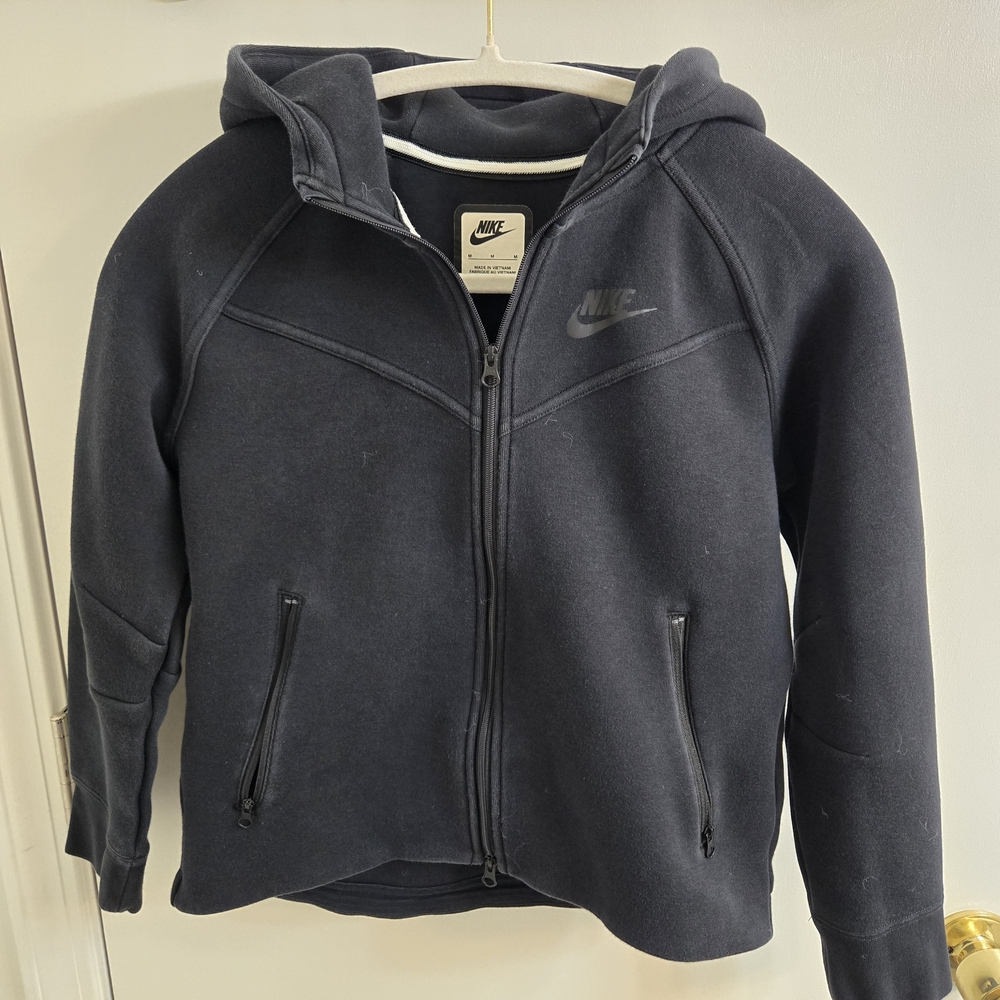 Nike Kids Cotton Blend Hoodie Jacket, Size M, Black
